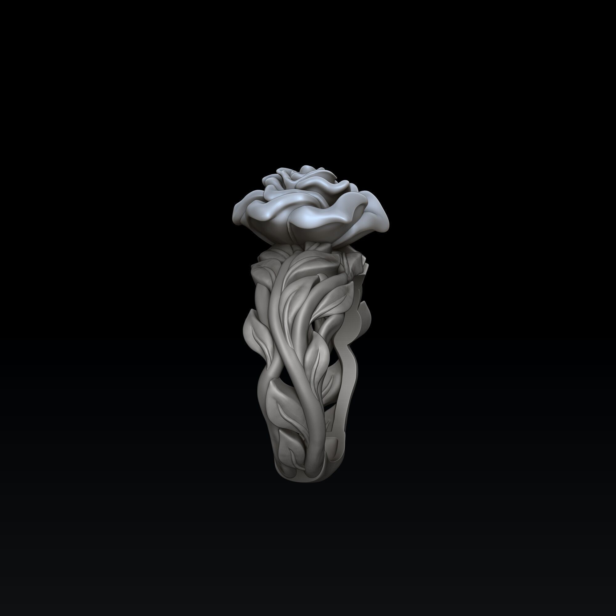 Rose Ring v2 3D print model_1