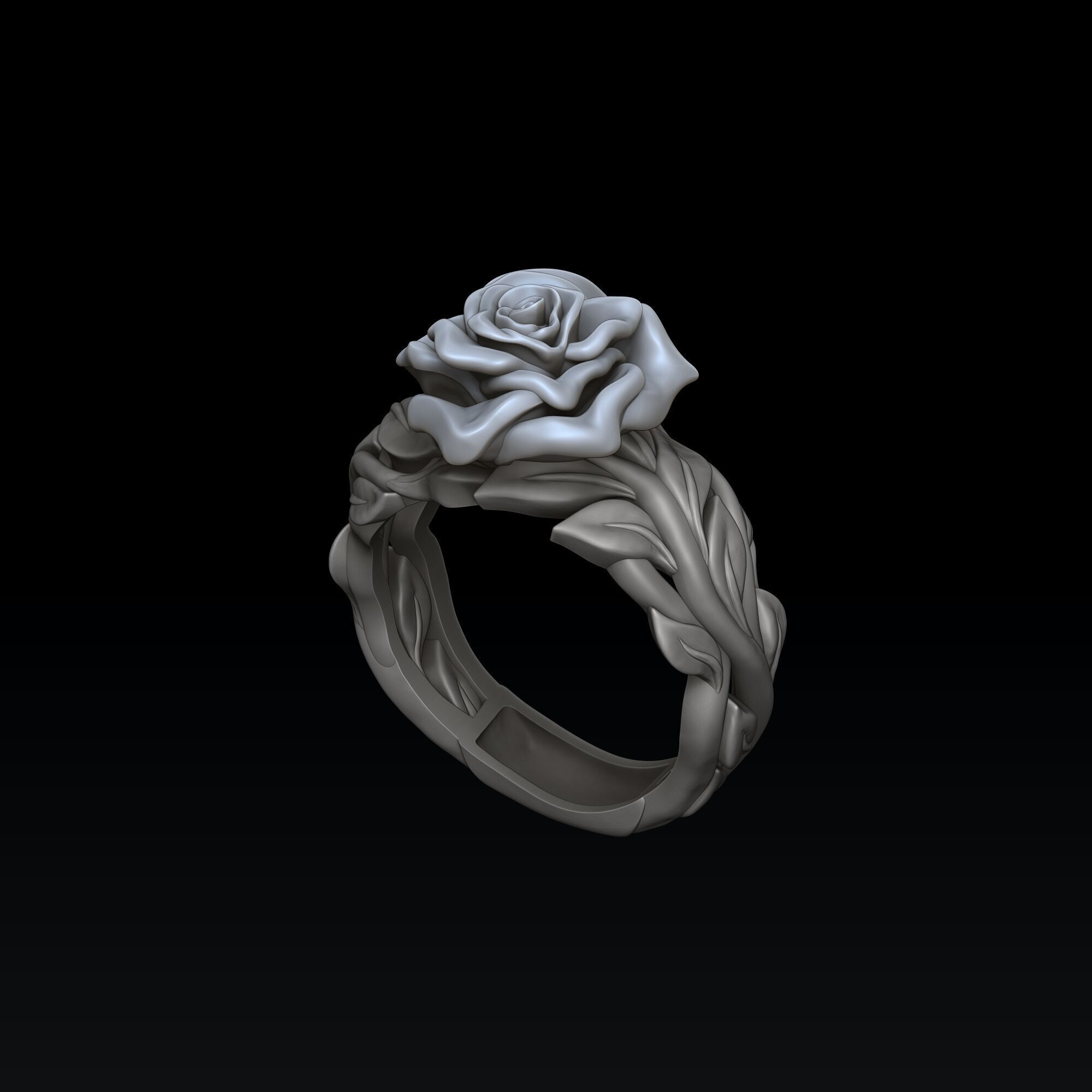 Rose Ring v2 3D print model_7