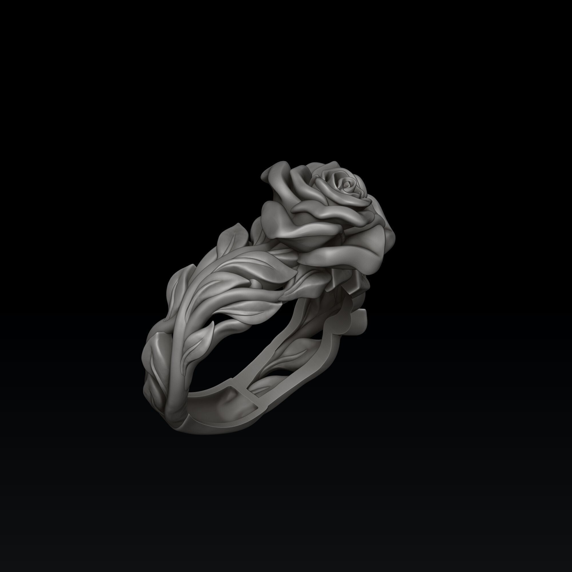 Rose Ring v2 3D print model_3
