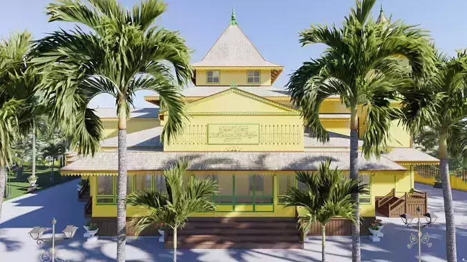 Grand Mosque of the Sambas Sultanate Palace 3D model