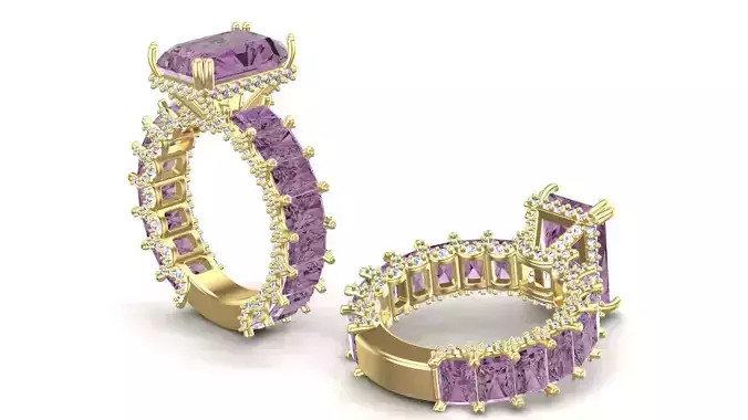 Radiant Cut Eternity Ring 3D print model
