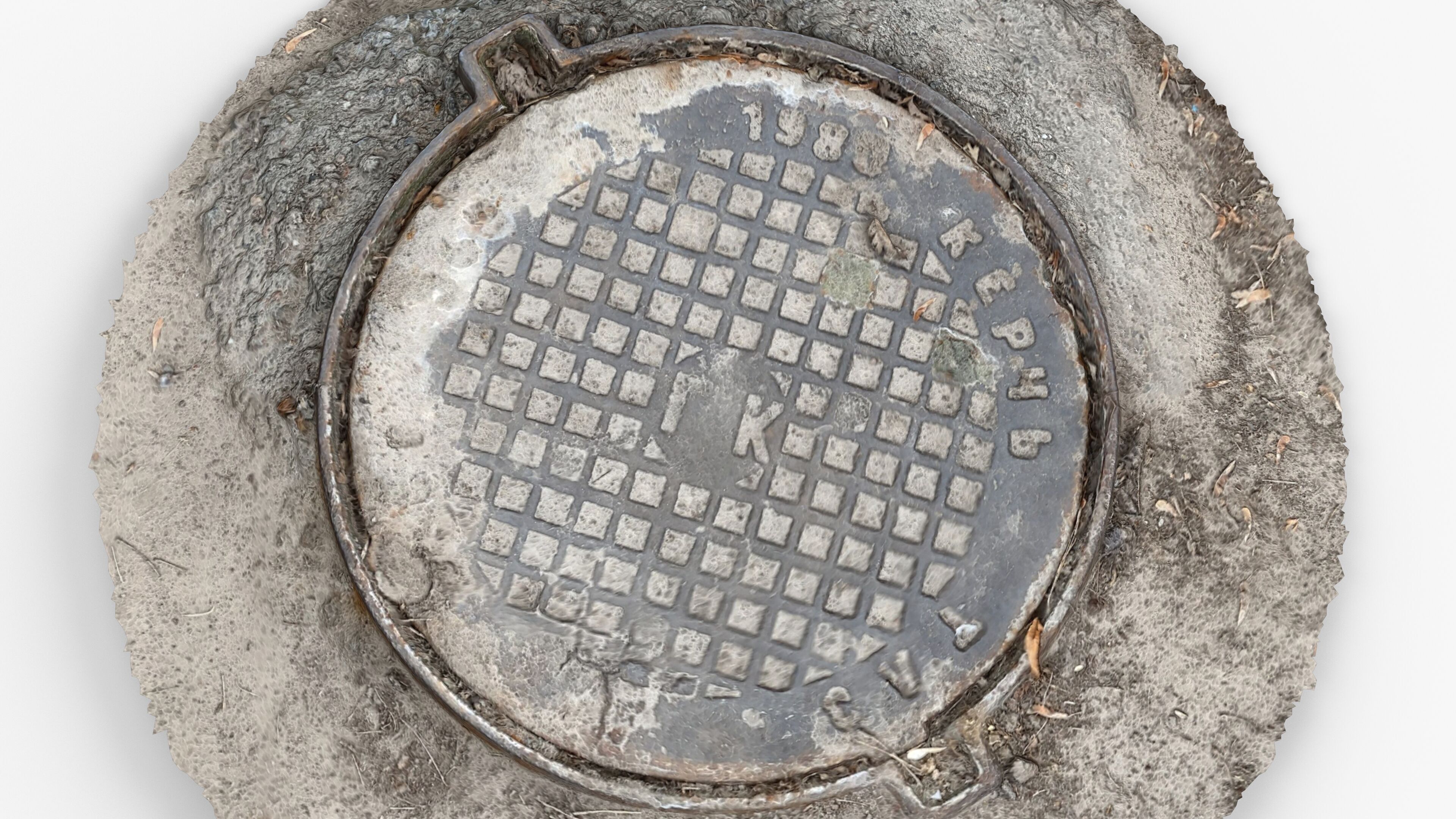 Photorealistic 3D scan of manhole Hatch cover Sewer Manhole Low-poly 3D model_8