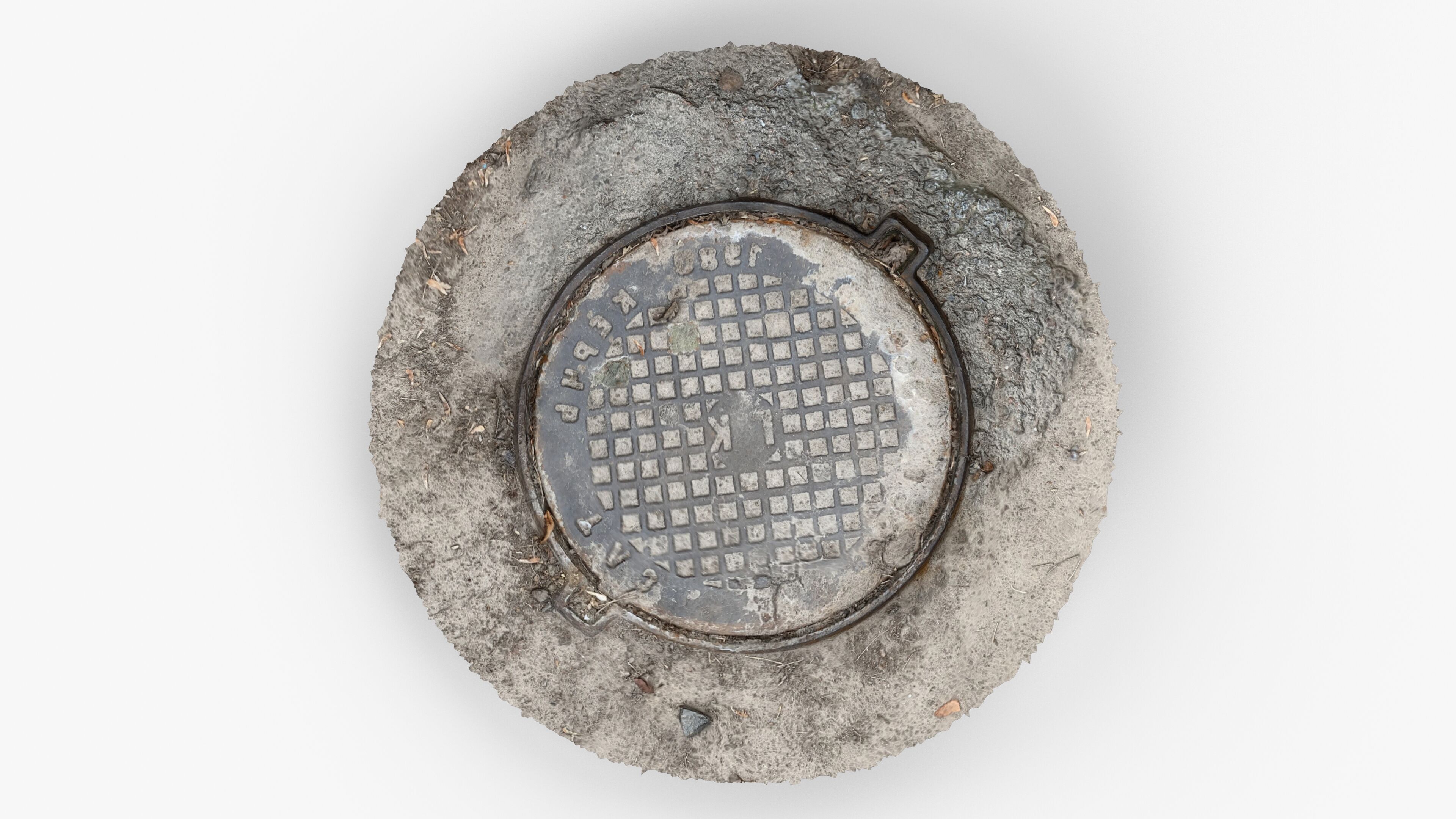 Photorealistic 3D scan of manhole Hatch cover Sewer Manhole Low-poly 3D model_10