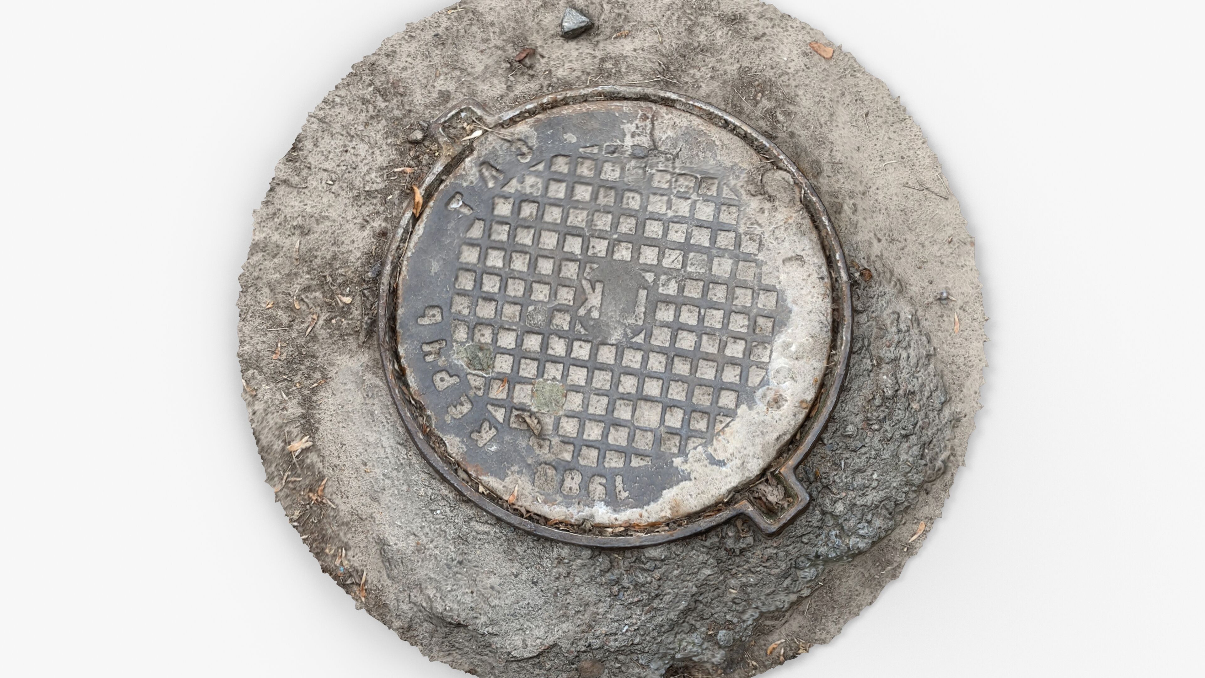 Photorealistic 3D scan of manhole Hatch cover Sewer Manhole Low-poly 3D model_15