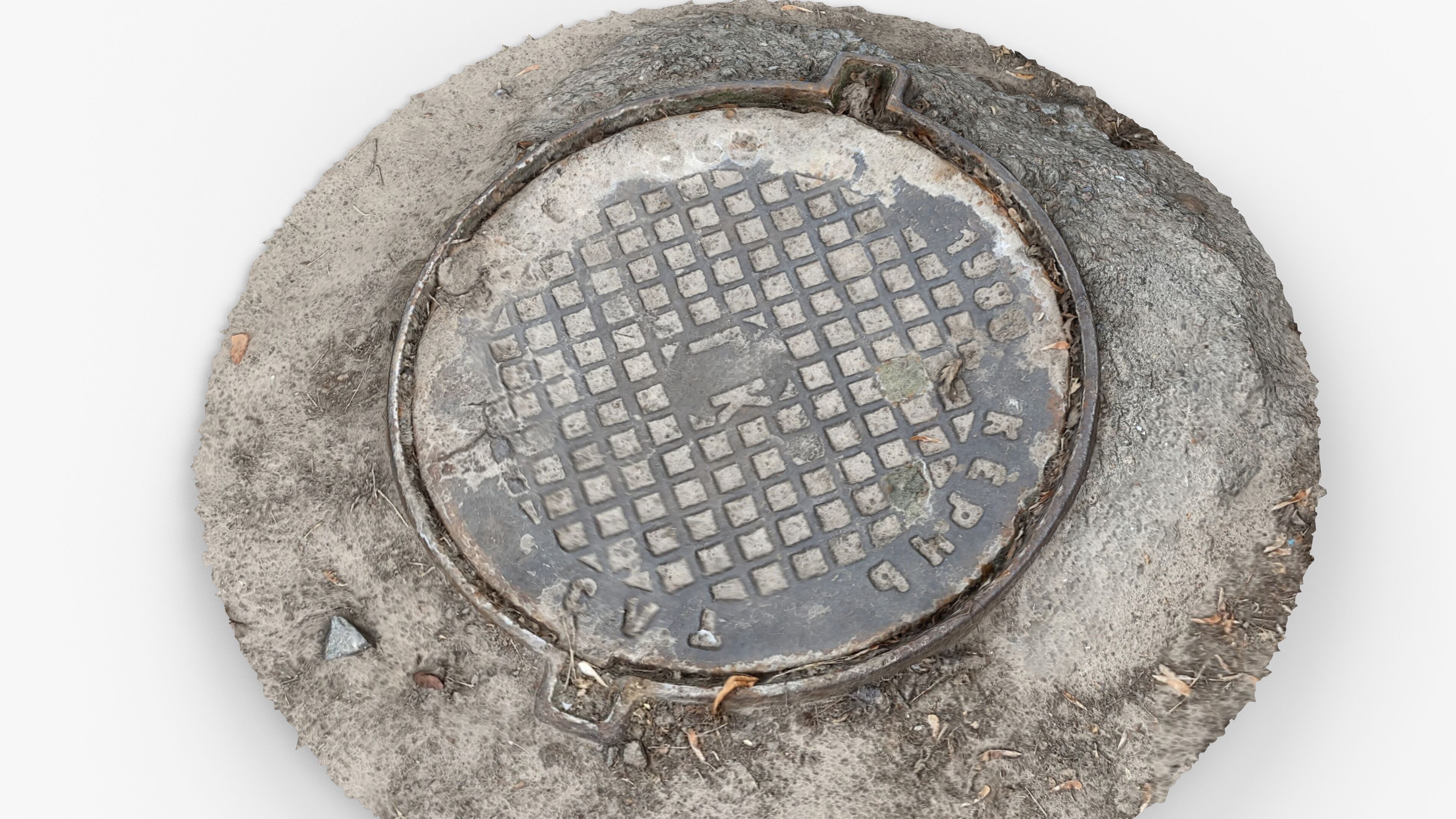 Photorealistic 3D scan of manhole Hatch cover Sewer Manhole Low-poly 3D model_13