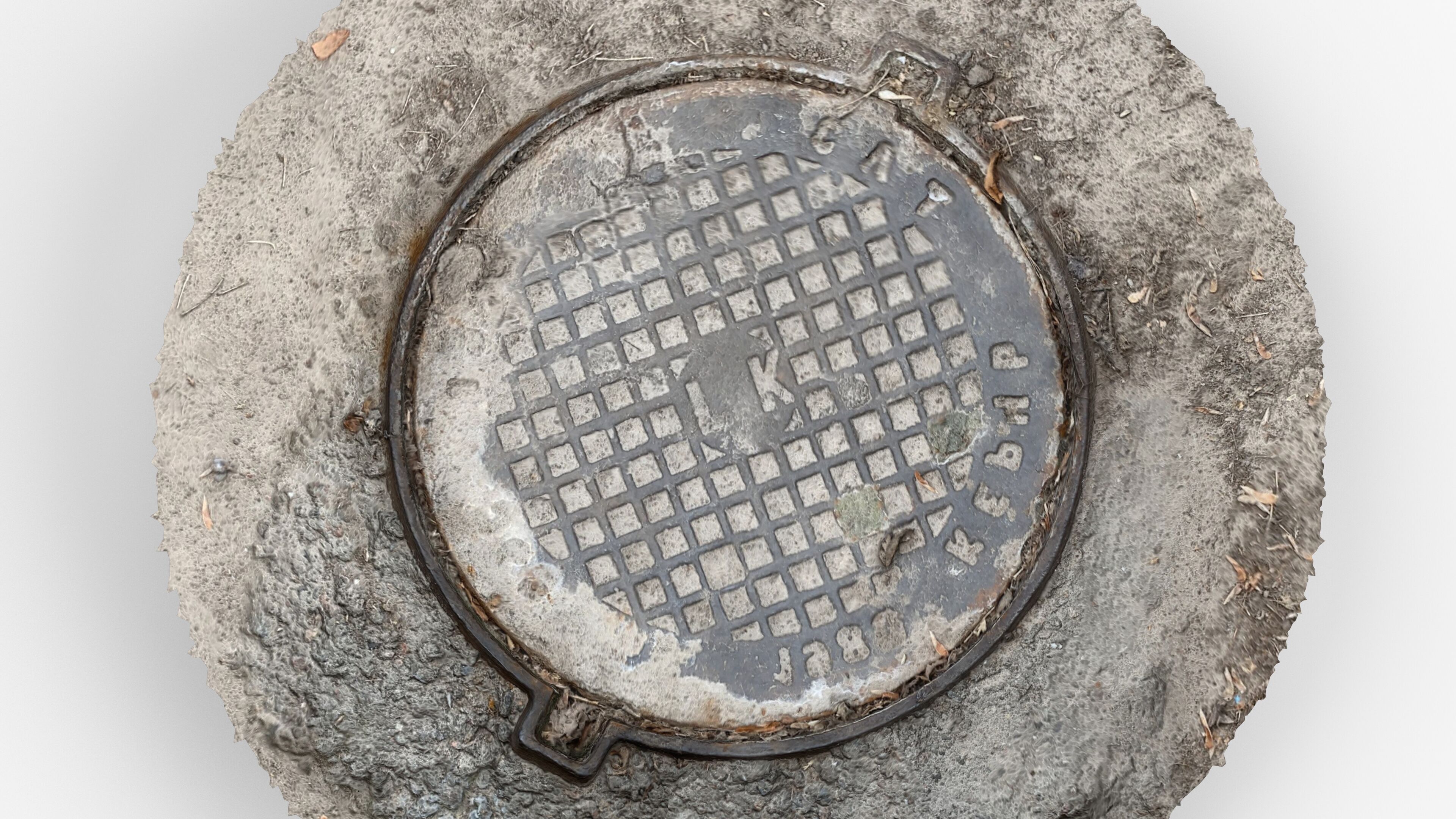 Photorealistic 3D scan of manhole Hatch cover Sewer Manhole Low-poly 3D model_11