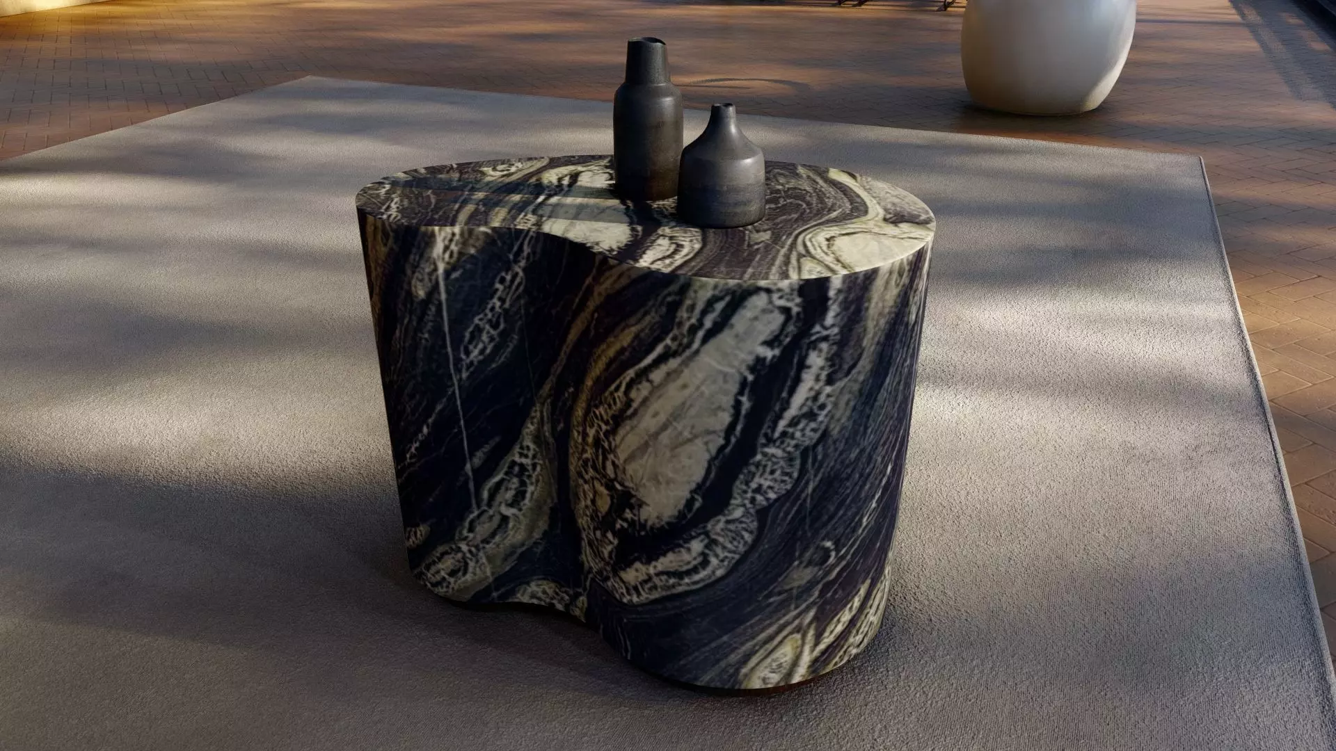 STONE SIDE TABLE 3D model_0