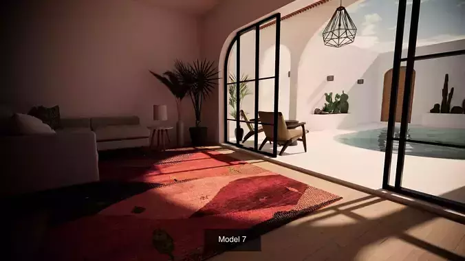 7 Persian Rug-Gabbeh 3D Model Collection