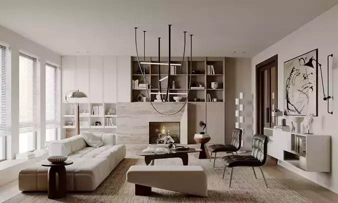 modern living room interior scenes 77