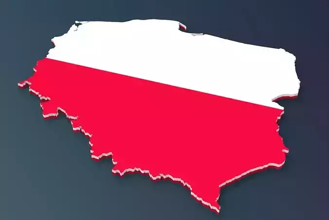 Poland 3d map