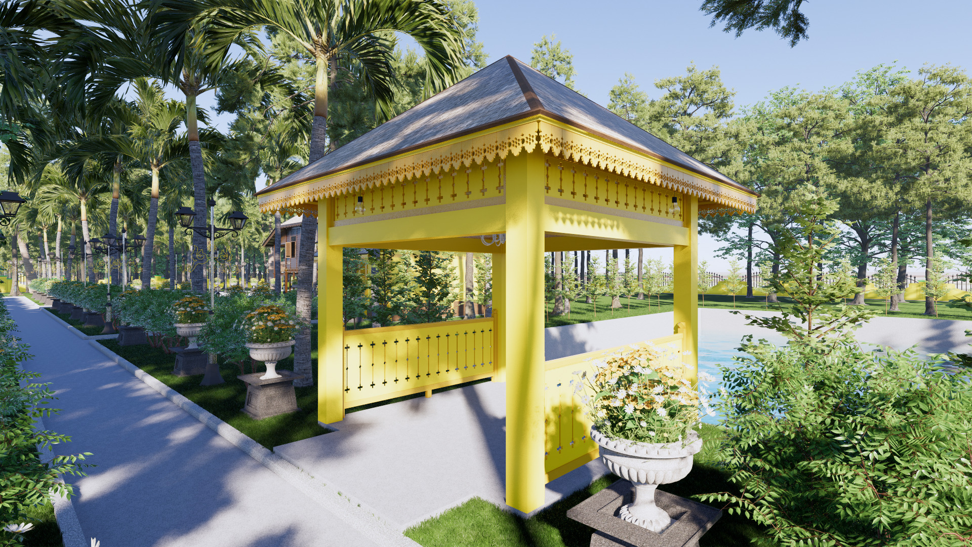 Pendopo of the Sambas Sultanate Palace 3D model_3