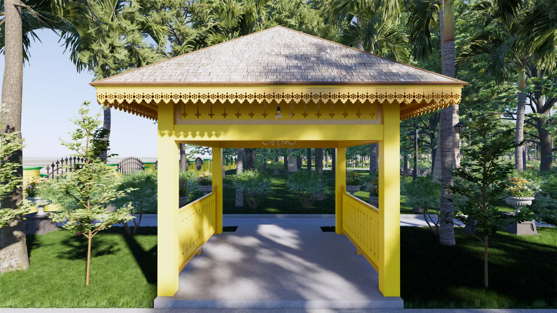 Pendopo of the Sambas Sultanate Palace 3D model_0