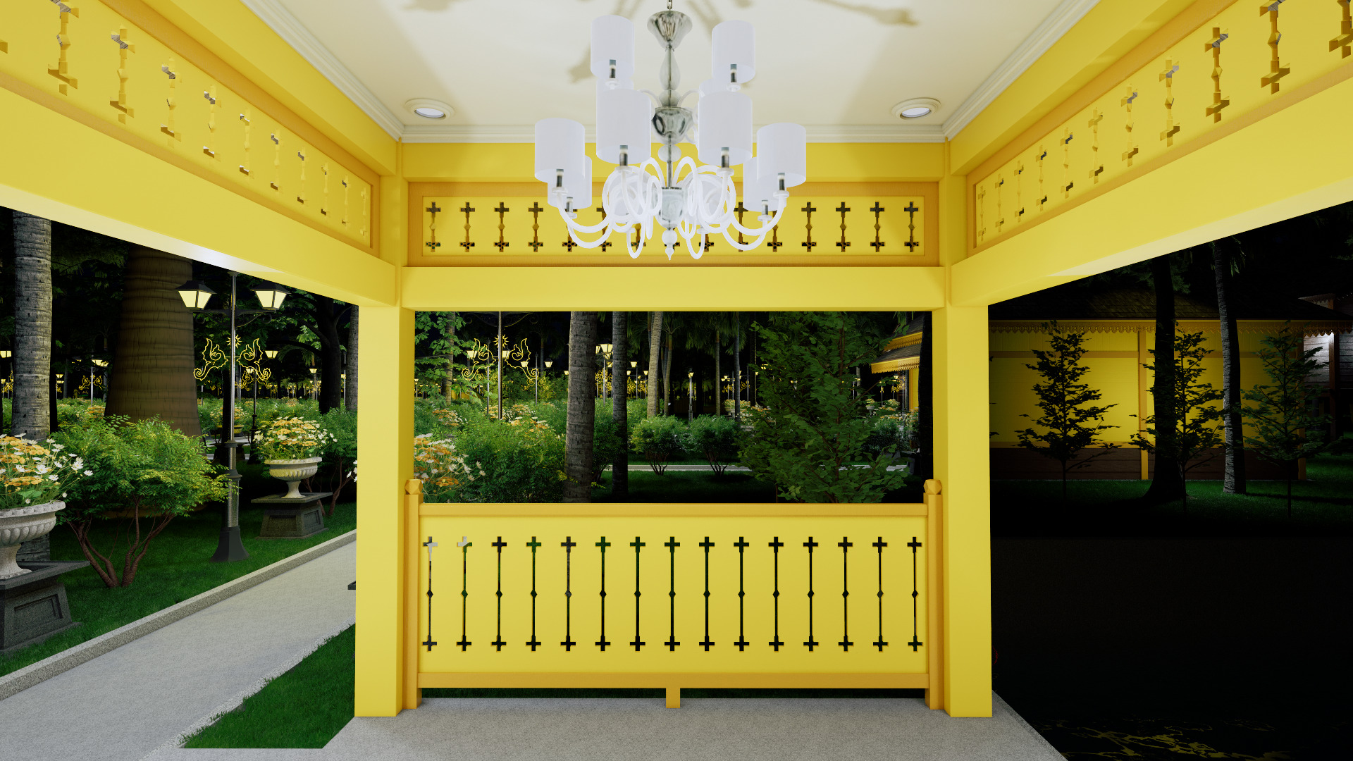 Pendopo of the Sambas Sultanate Palace 3D model_7