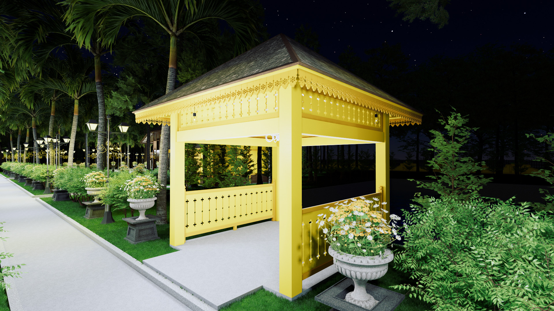 Pendopo of the Sambas Sultanate Palace 3D model_6