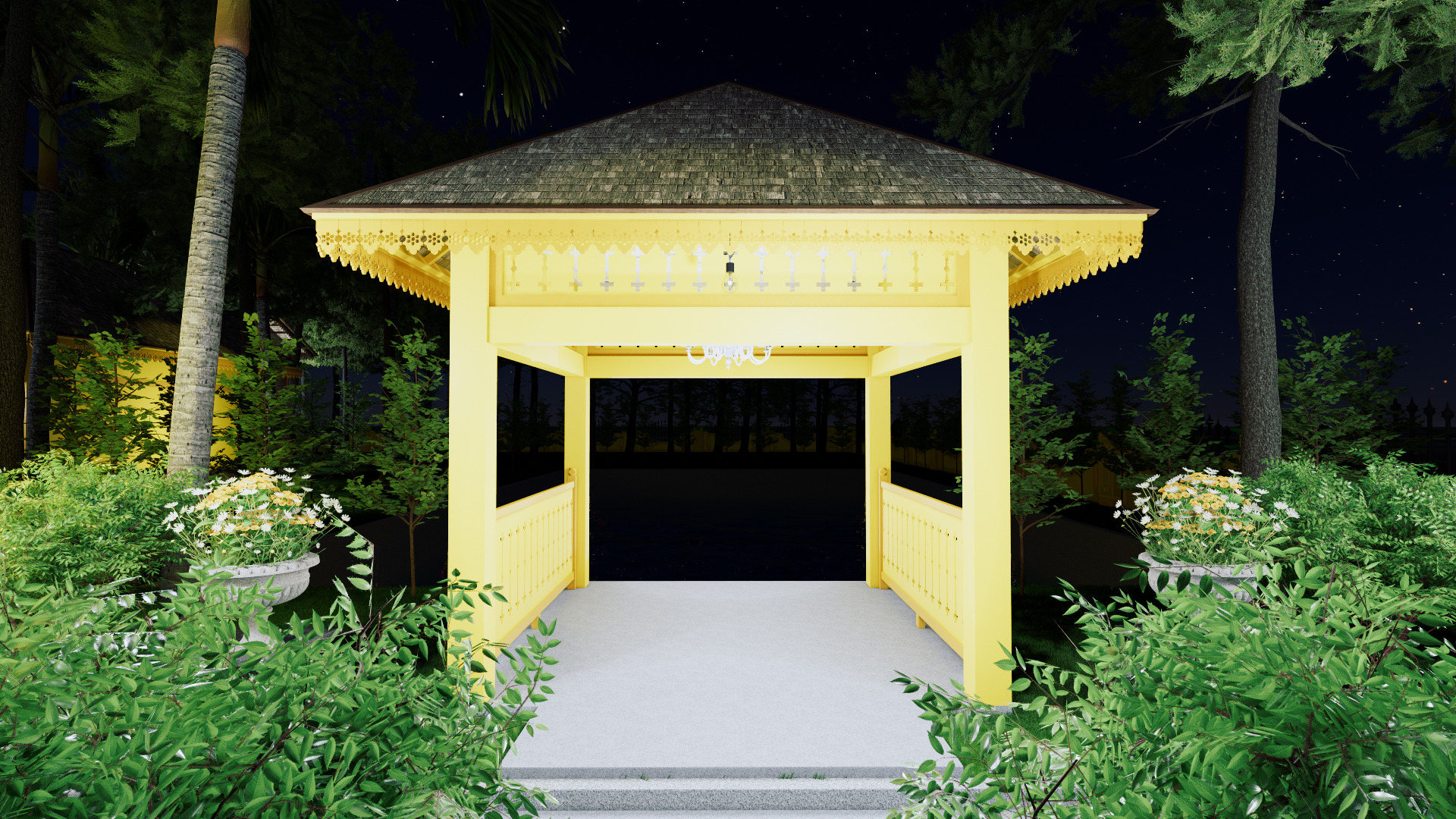 Pendopo of the Sambas Sultanate Palace 3D model_5