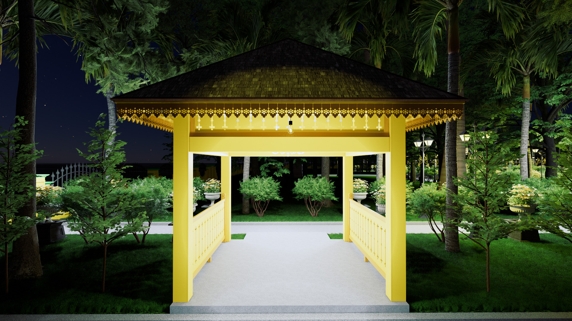 Pendopo of the Sambas Sultanate Palace 3D model_9