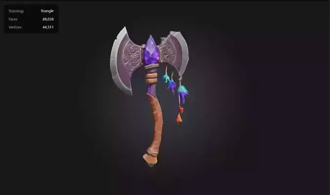 Battle Axe Game Ready 3D Weapon Model