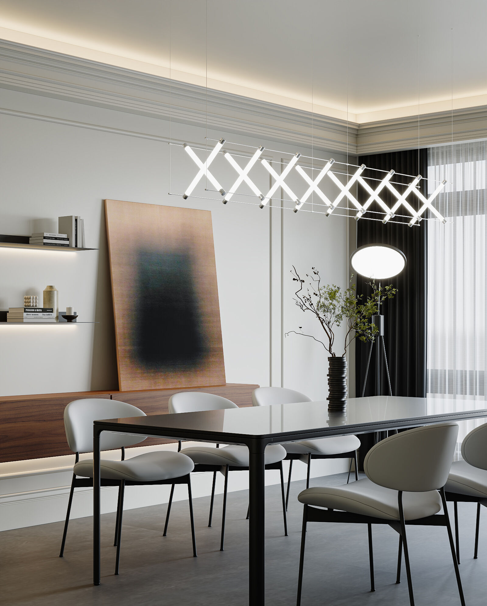 modern dining room interior scenes 80 3D model_1