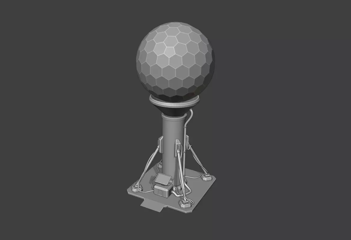 Star Radar Structure  Low-poly 3D model_0