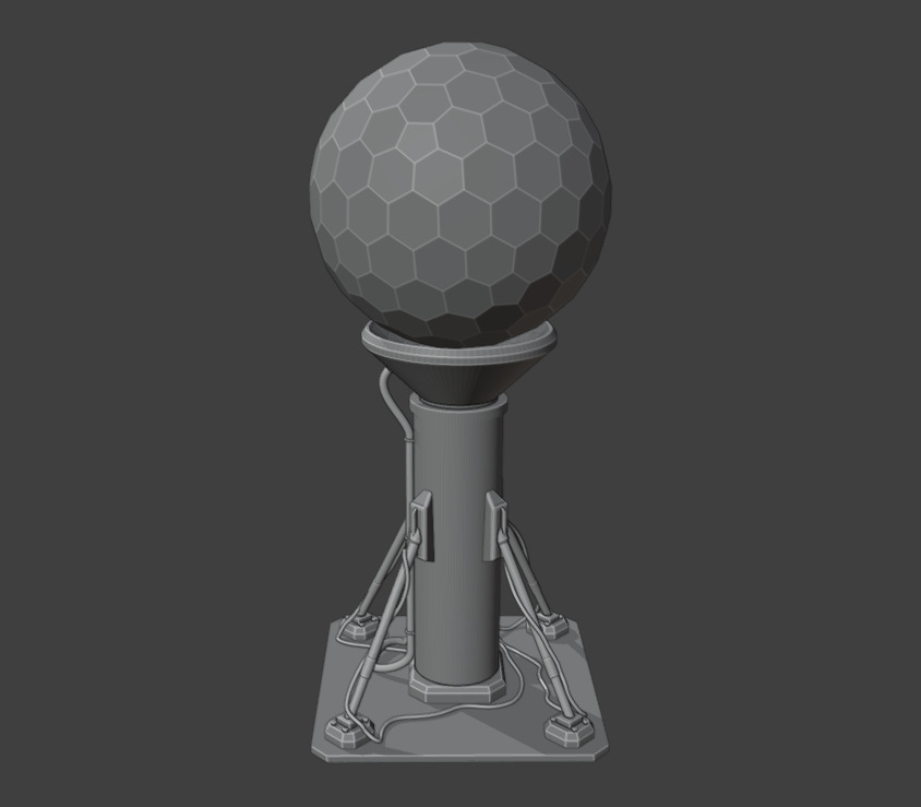 Star Radar Structure  Low-poly 3D model_3