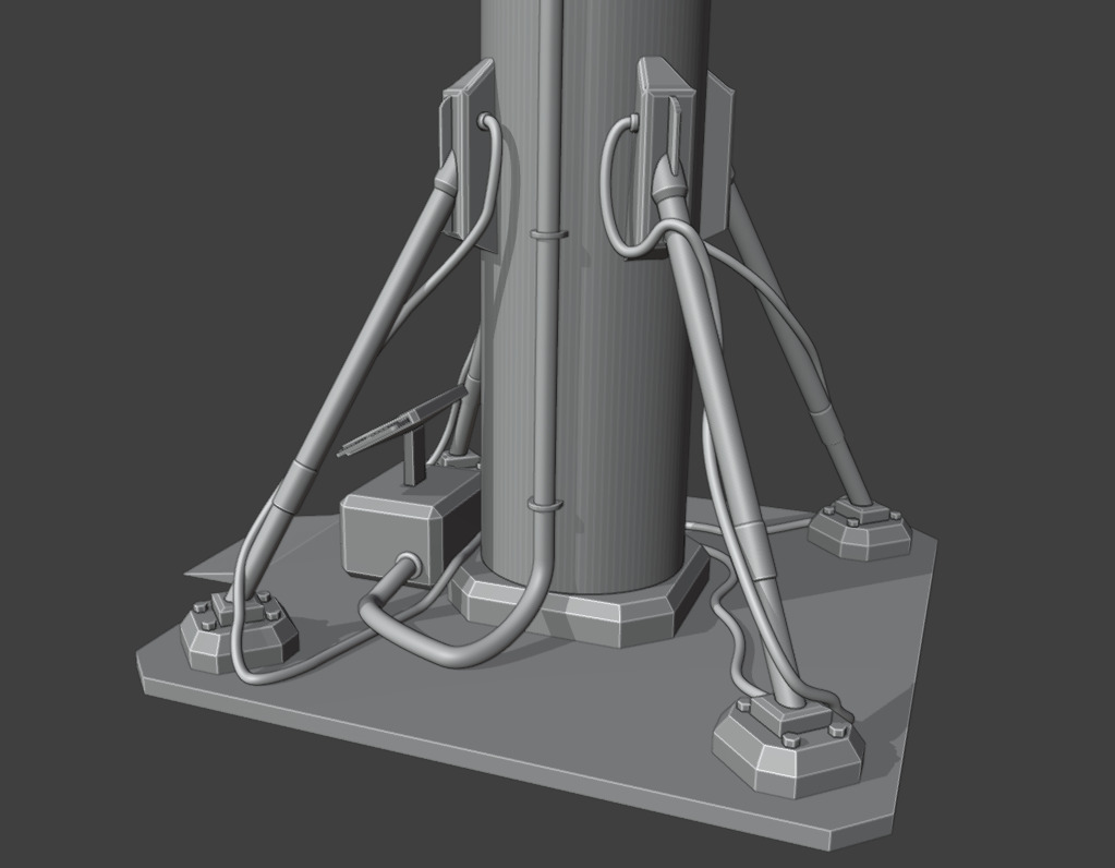 Star Radar Structure  Low-poly 3D model_4