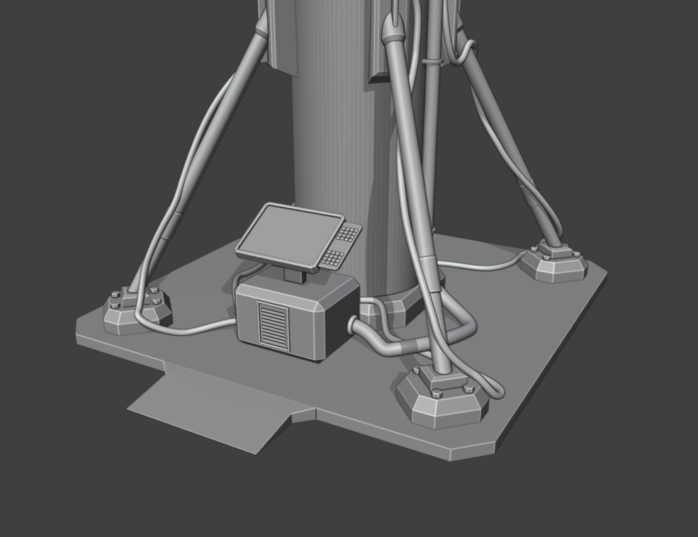 Star Radar Structure  Low-poly 3D model_1