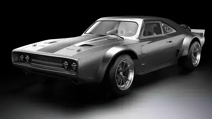 1968 Dodge Ice Charger RT Low-poly 3D model