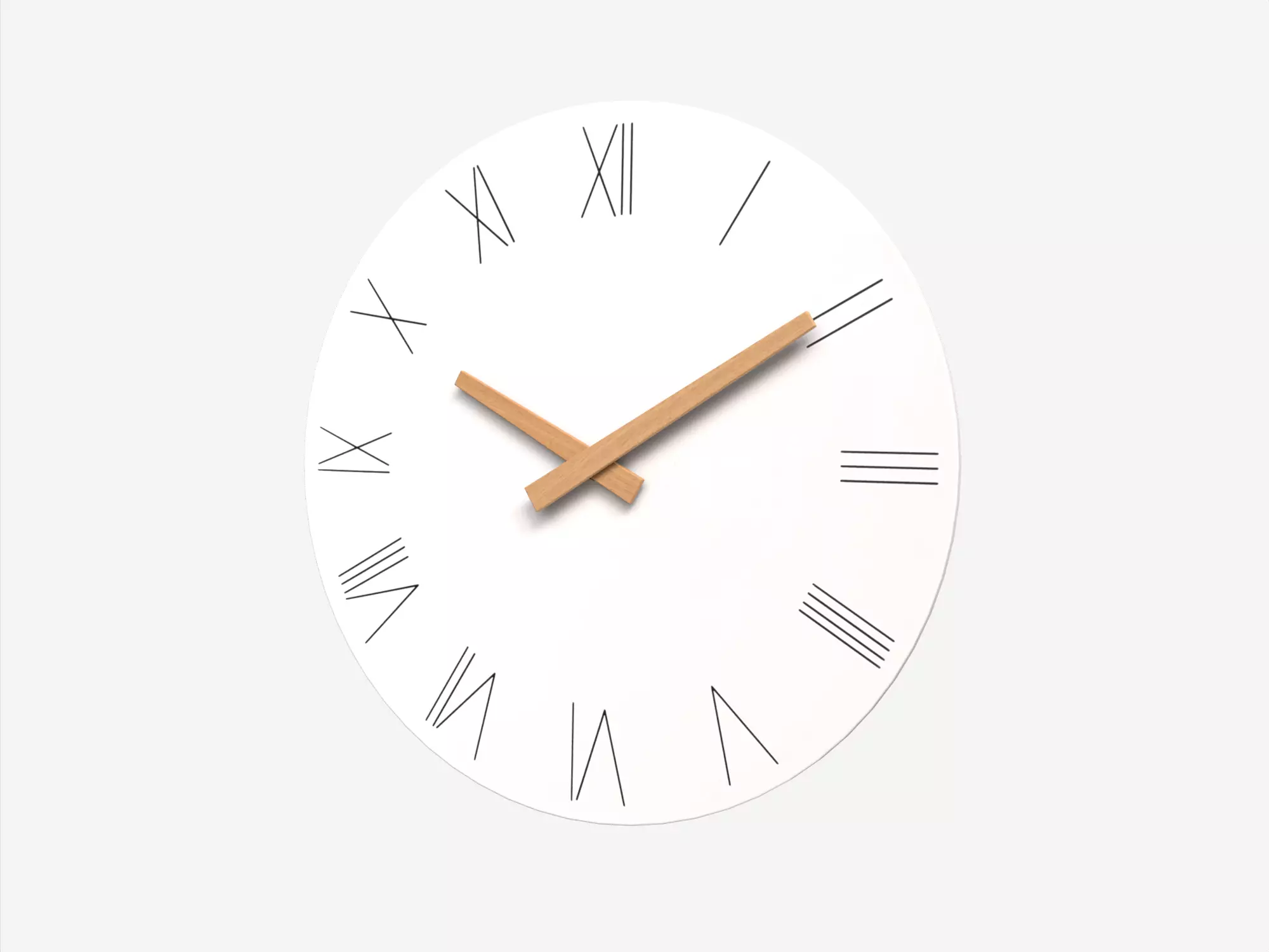 Foxtop Round Wall Clock Low-poly 3D model_0