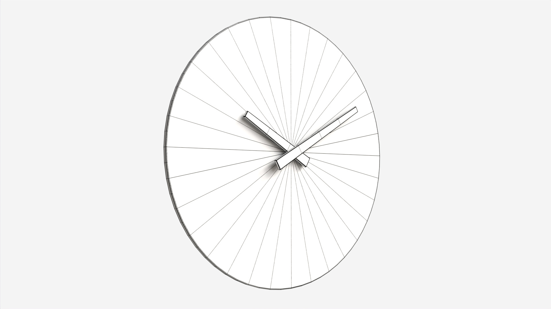 Foxtop Round Wall Clock Low-poly 3D model_9
