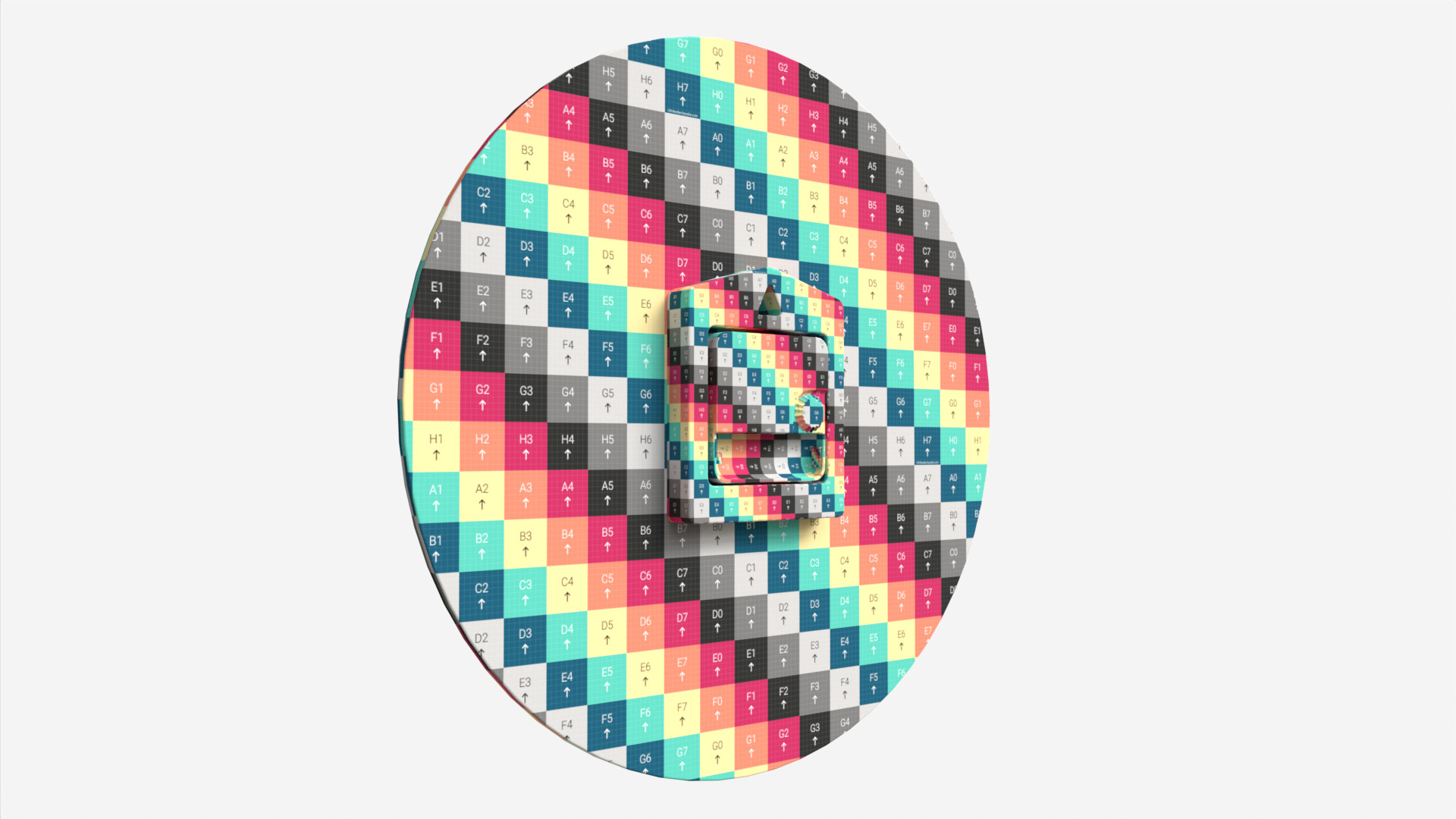 Foxtop Round Wall Clock Low-poly 3D model_15