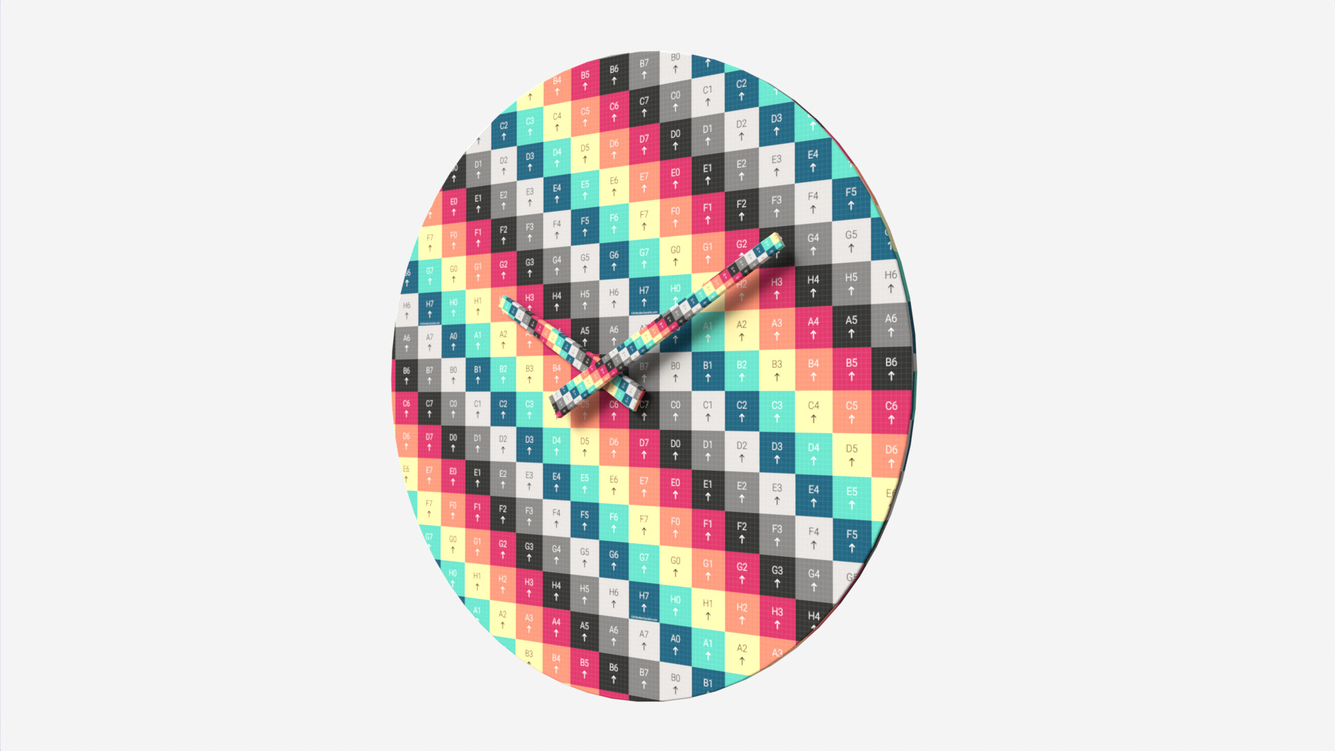 Foxtop Round Wall Clock Low-poly 3D model_12