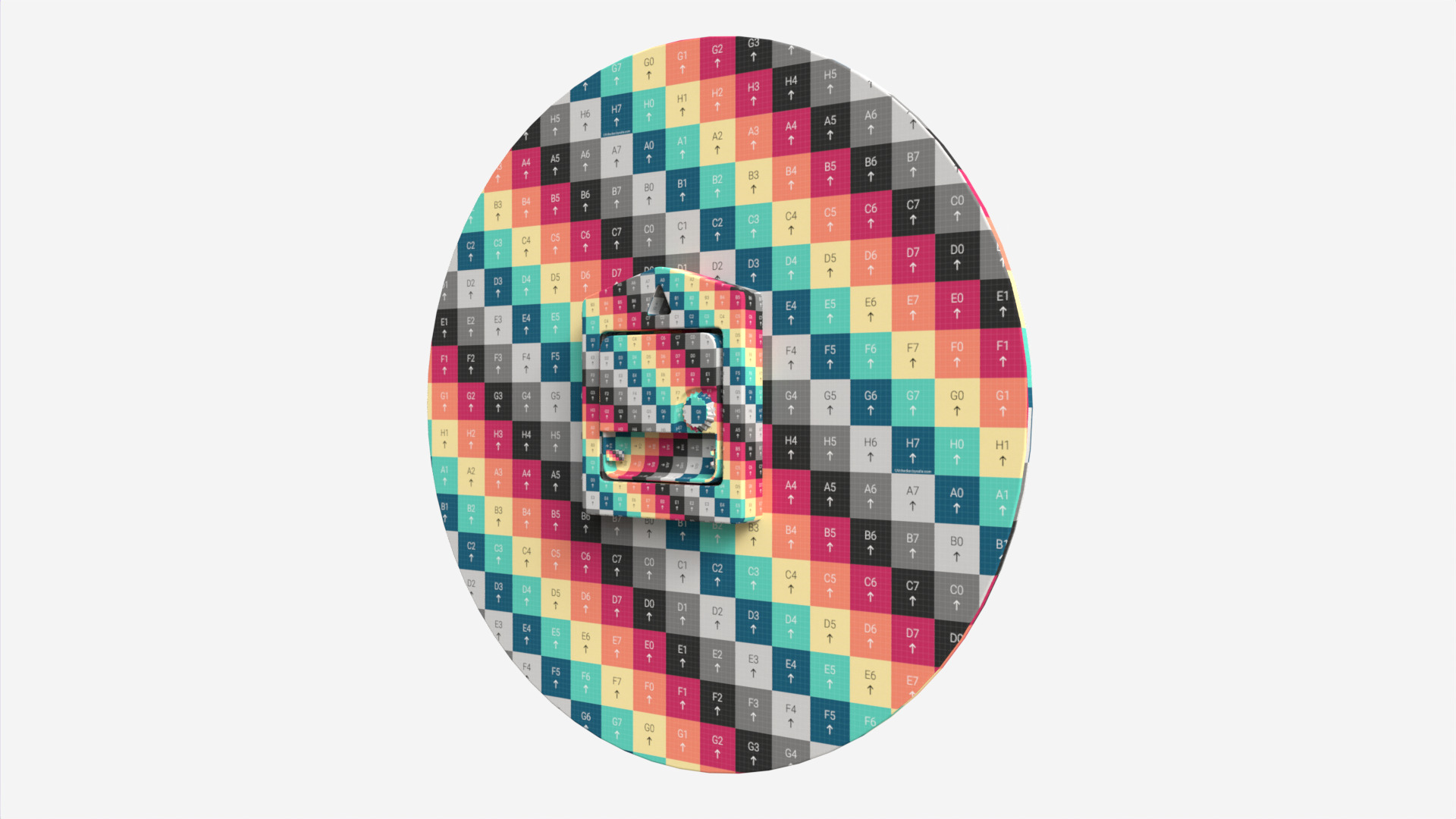 Foxtop Round Wall Clock Low-poly 3D model_14