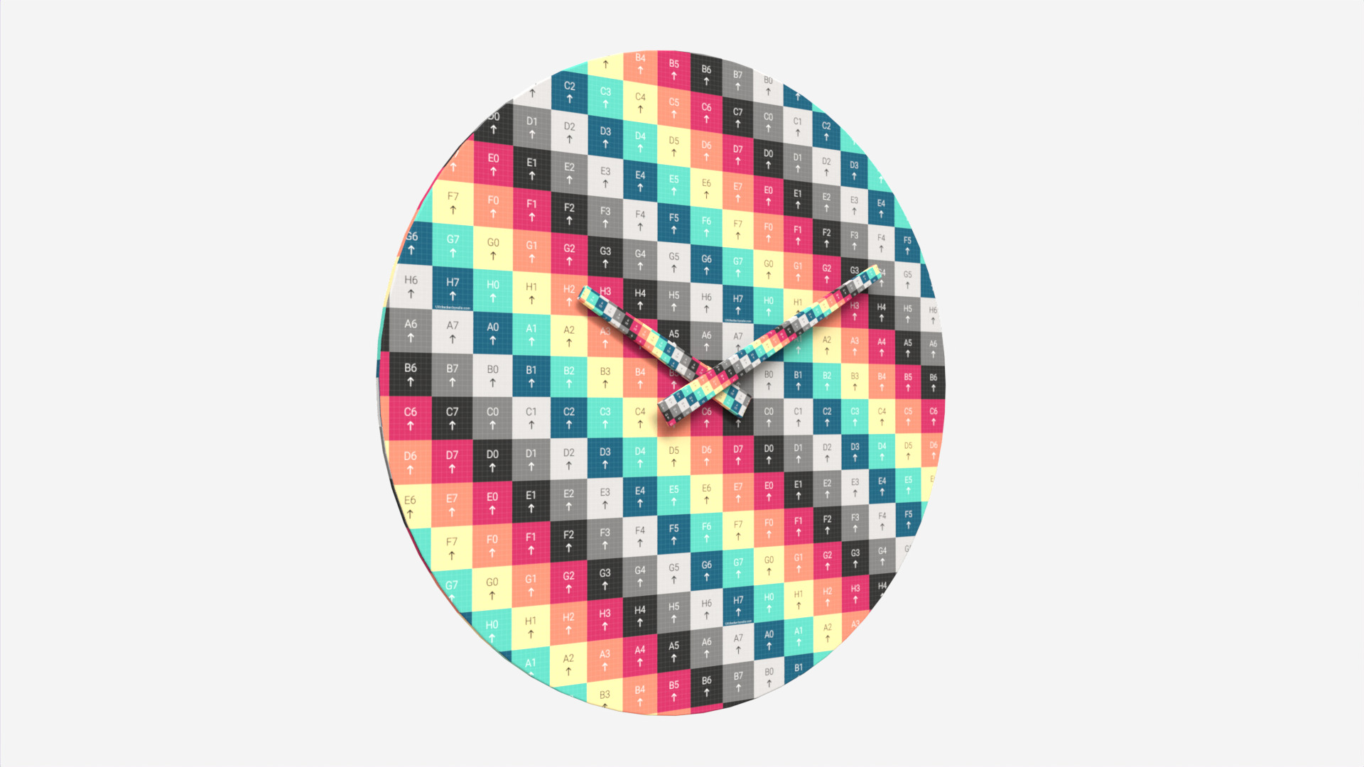 Foxtop Round Wall Clock Low-poly 3D model_13