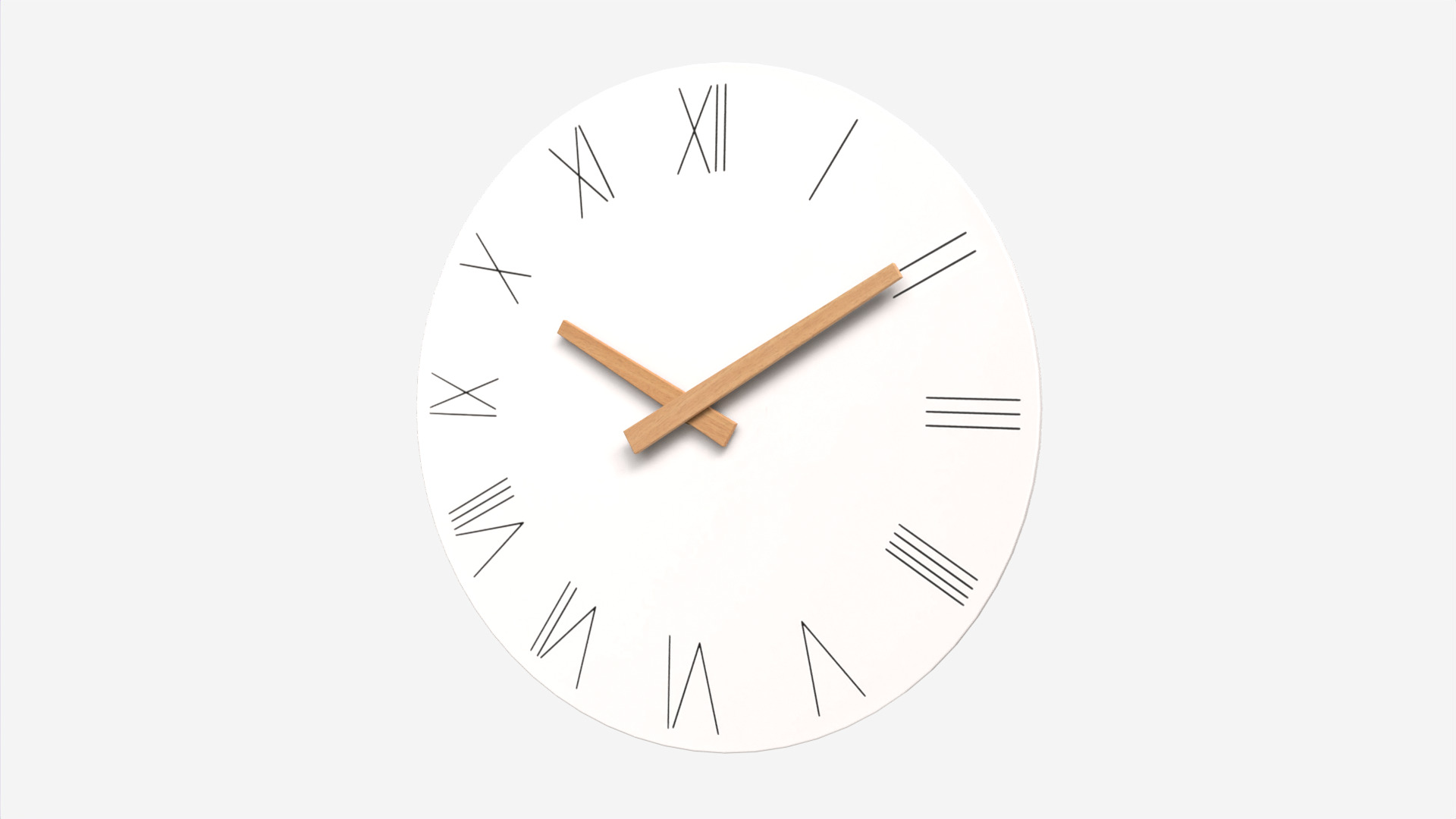 Foxtop Round Wall Clock Low-poly 3D model_1
