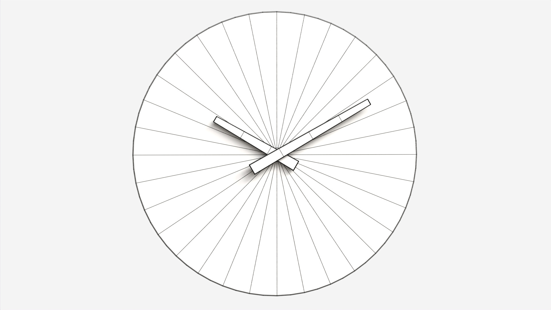 Foxtop Round Wall Clock Low-poly 3D model_8