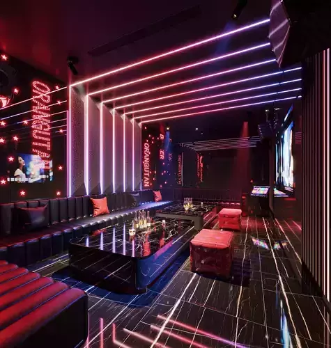 Original Futuristic KTV Club Private Room Interior 3D model