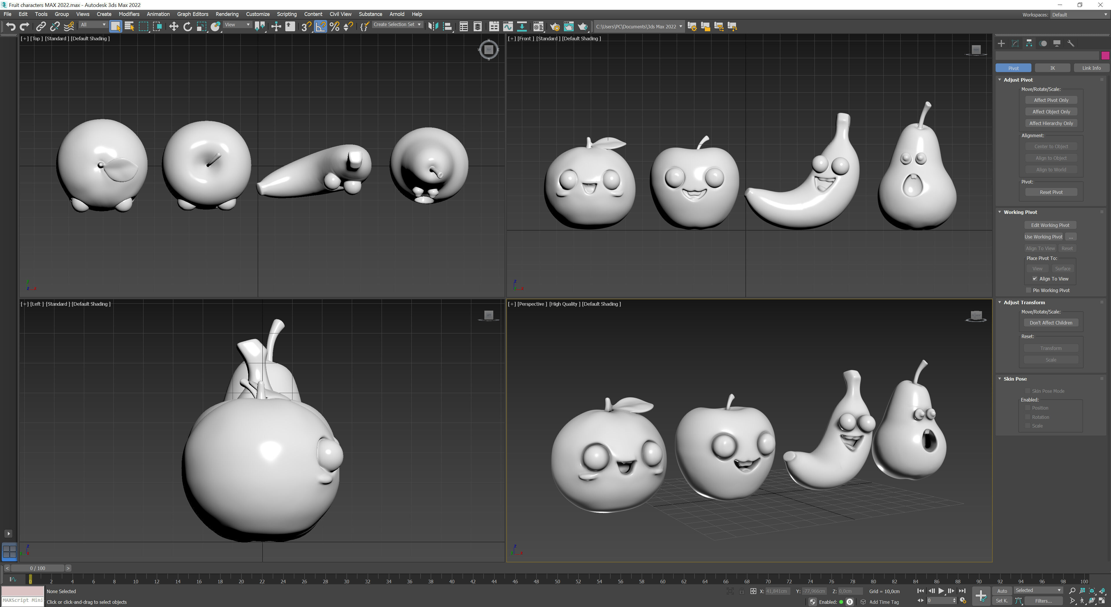 Fruit characters 3D print model_12