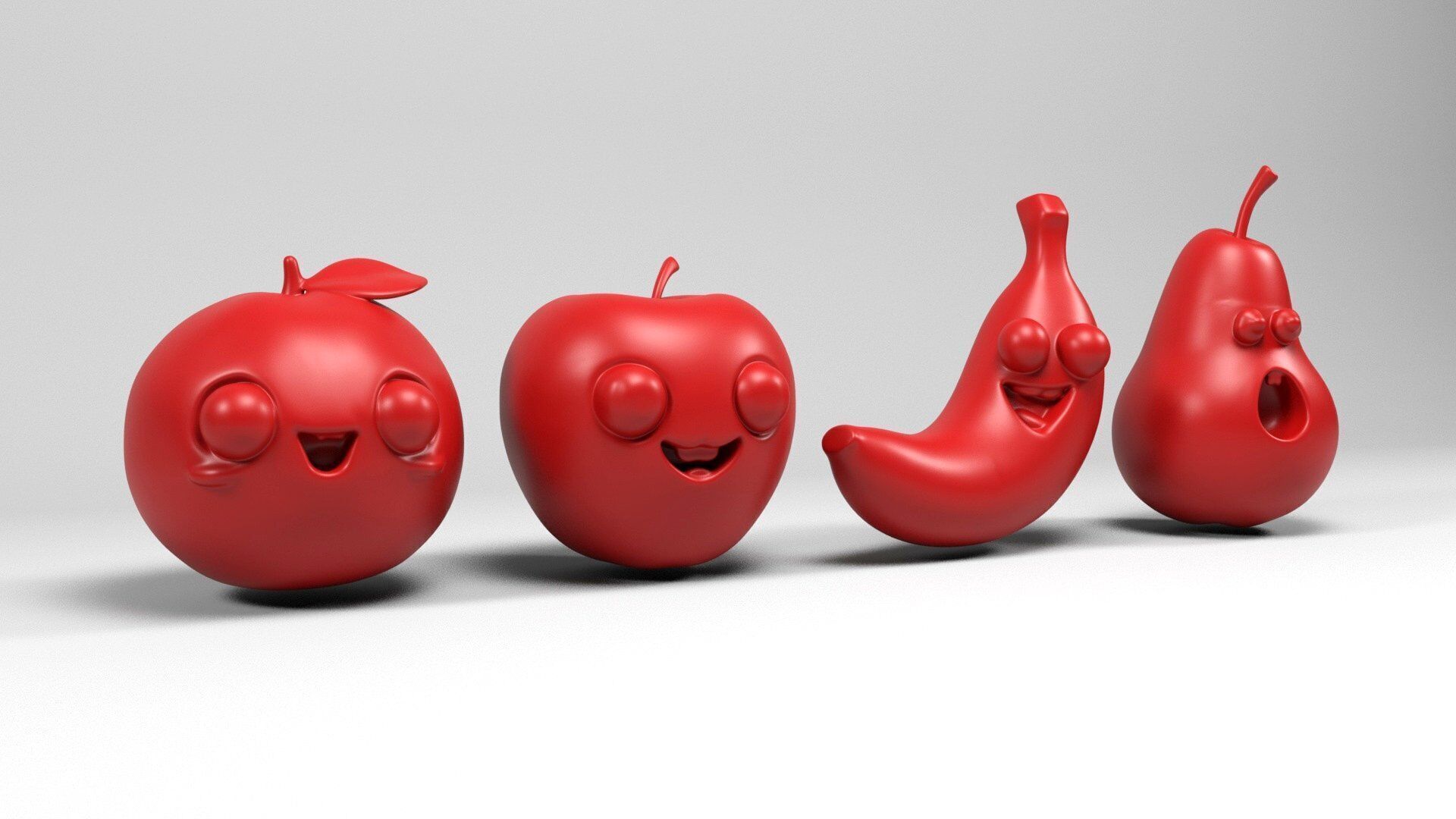 Fruit characters 3D print model_9