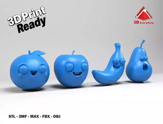 Fruit characters 3D print model Fruit characters 3D print model