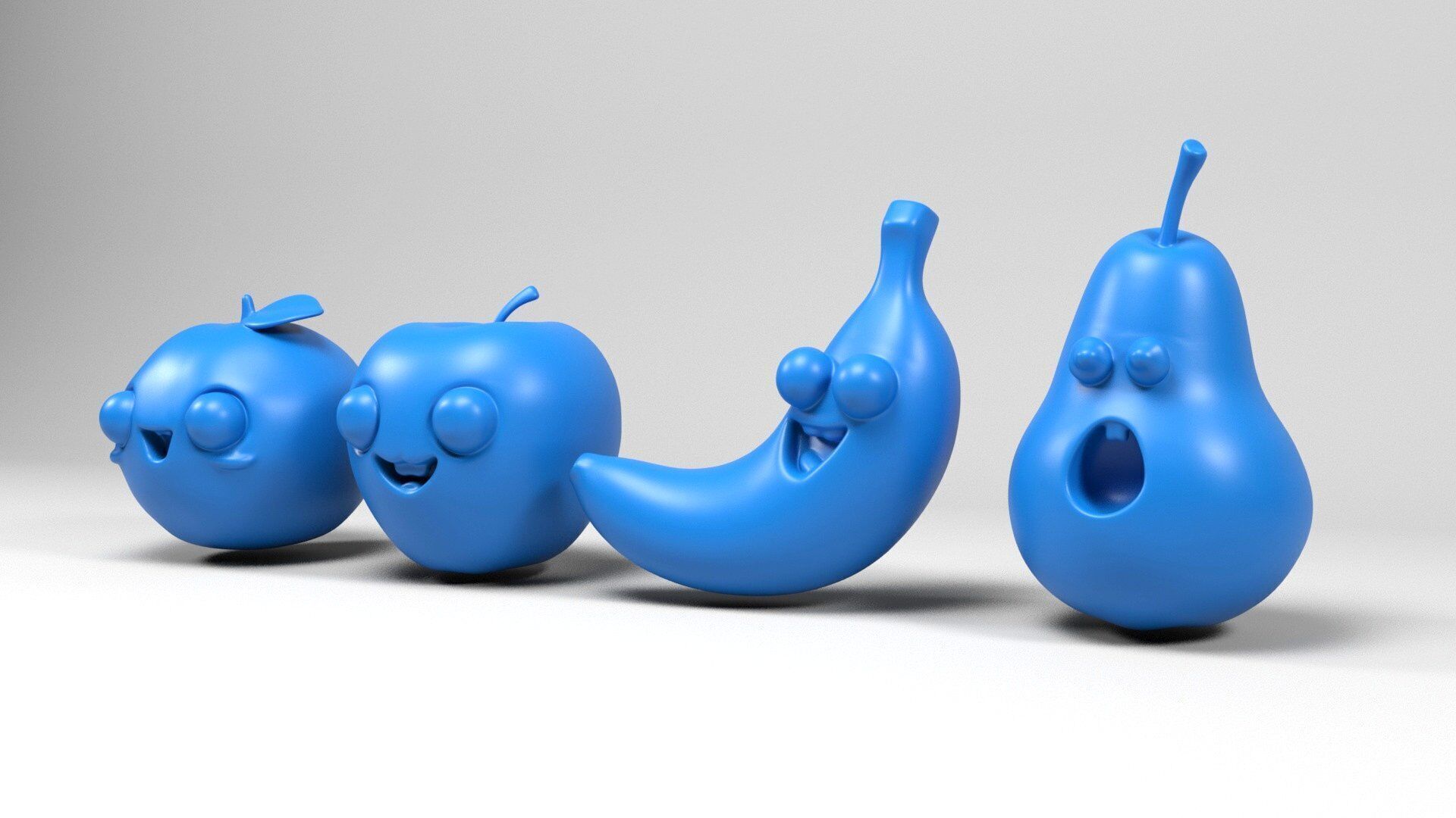 Fruit characters 3D print model_2