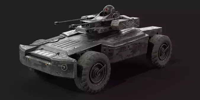 BTR Drone vehicle Armored Tank Vehicle Low-poly 3D model