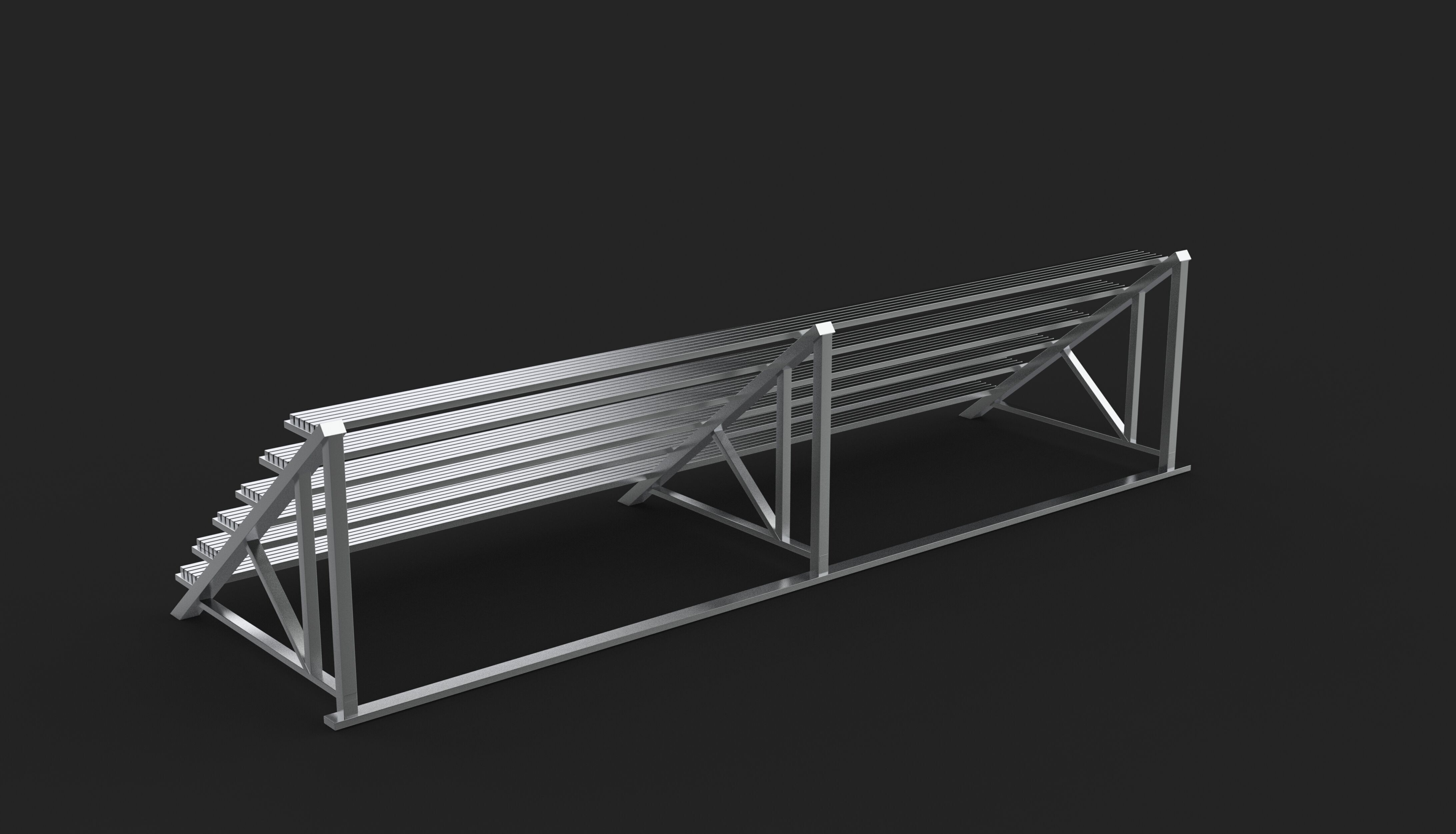 Gymnasium Bleachers 3D model_6