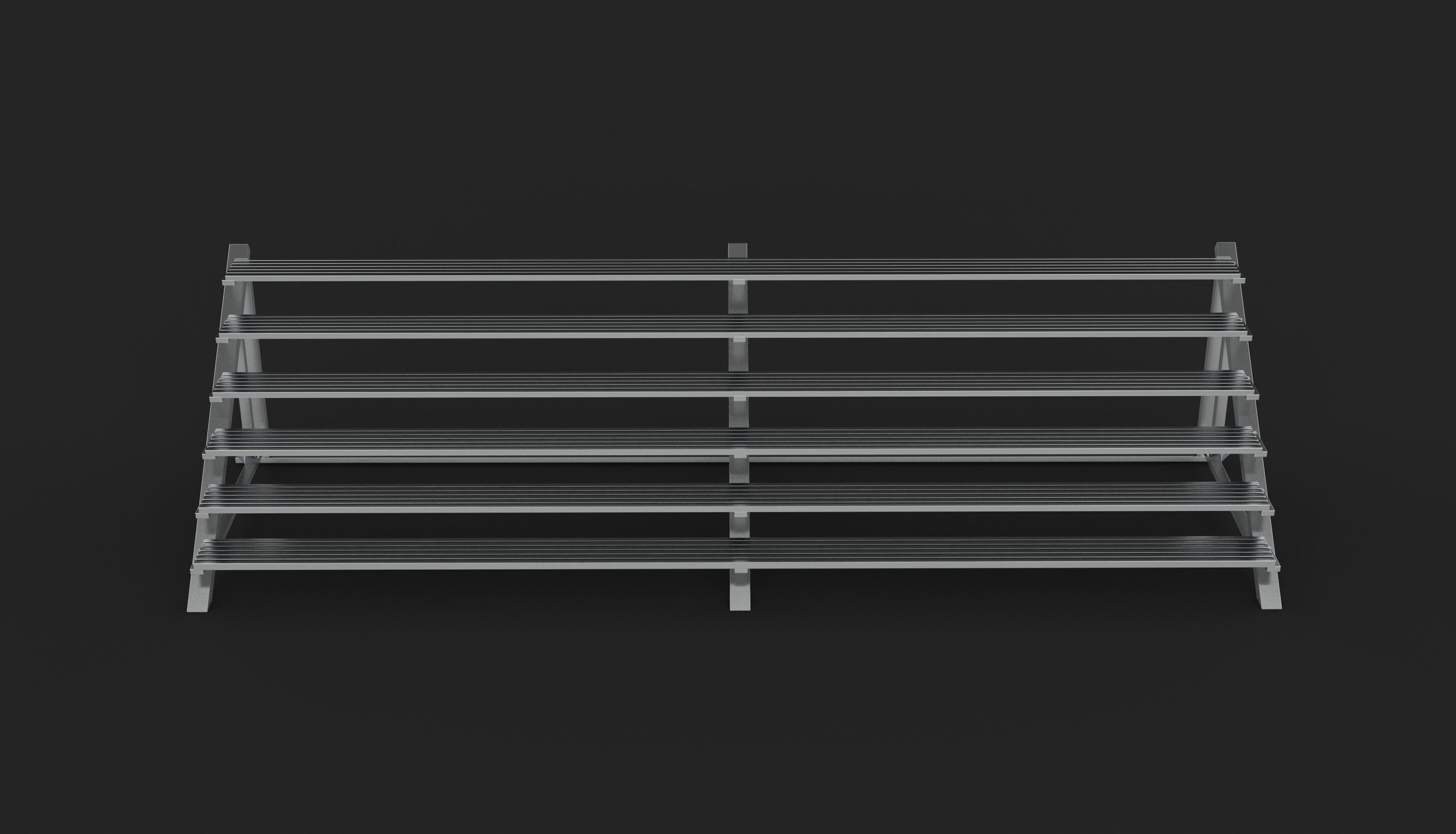 Gymnasium Bleachers 3D model_5