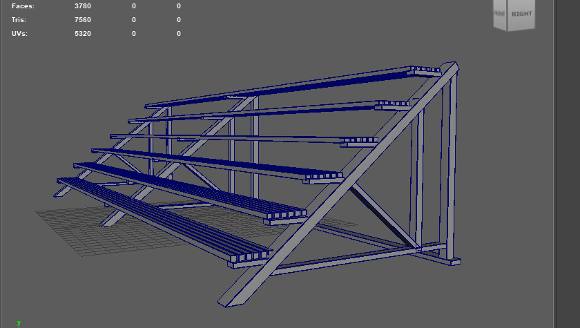 Gymnasium Bleachers 3D model_14