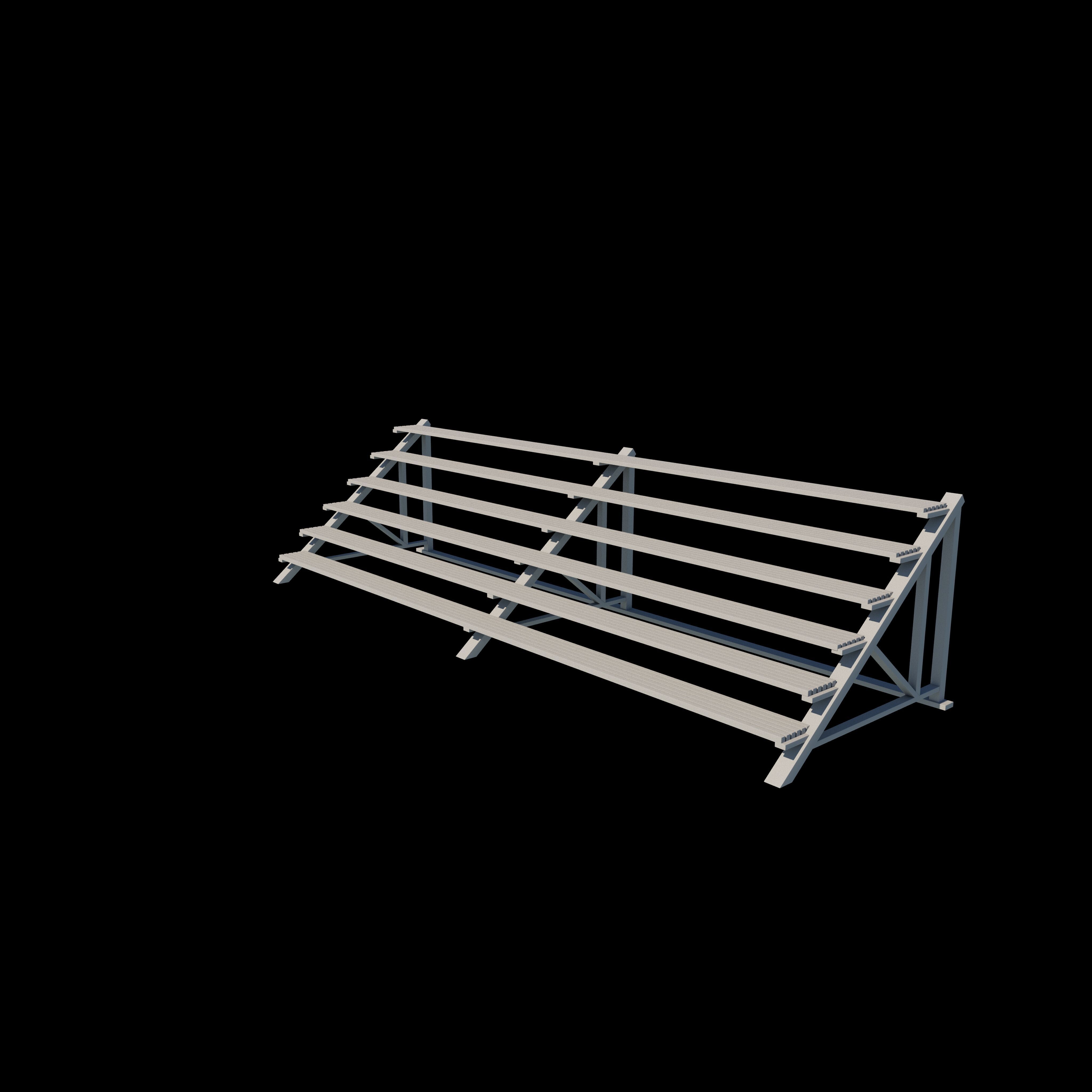 Gymnasium Bleachers 3D model_11