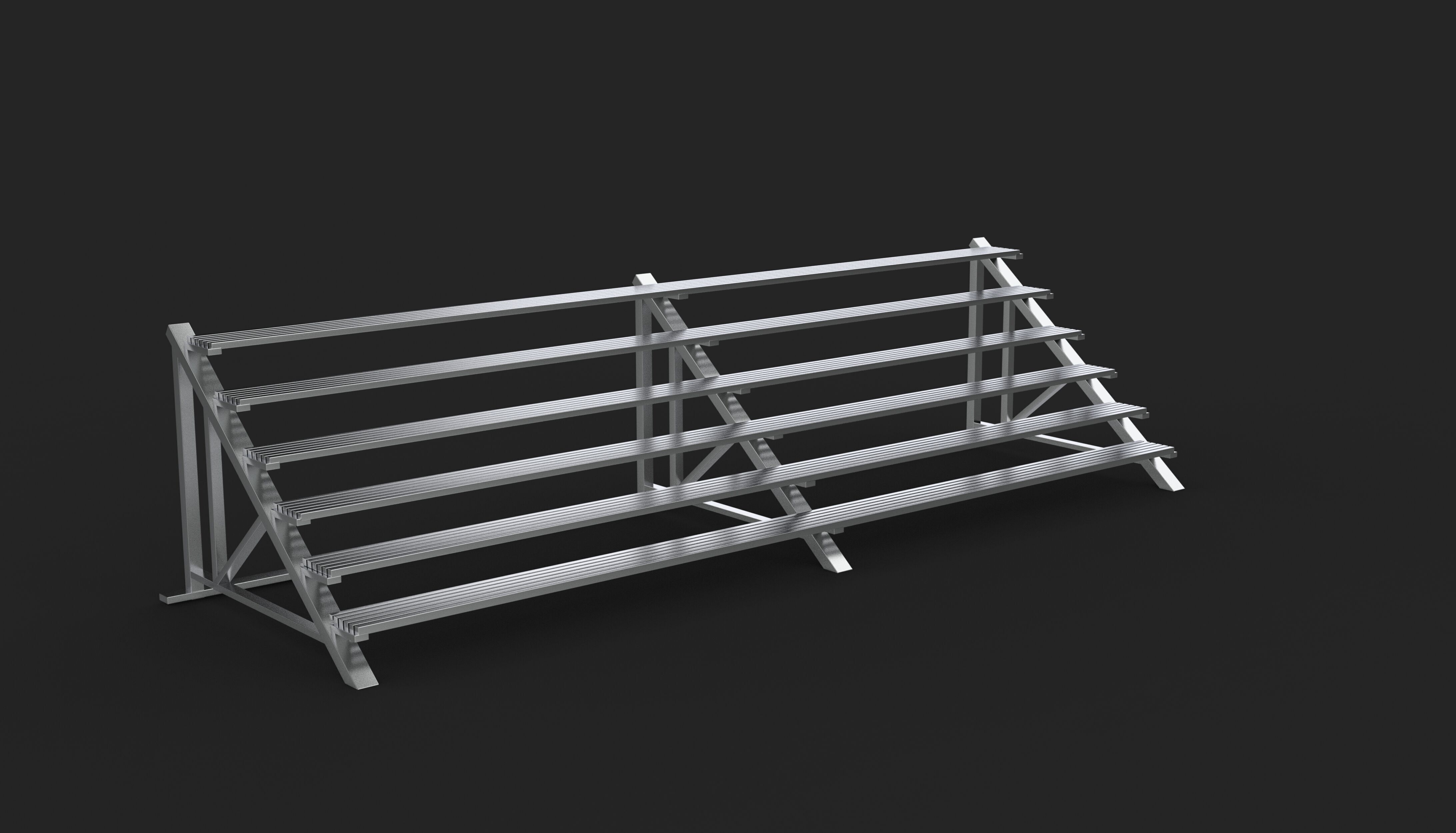 Gymnasium Bleachers 3D model_4