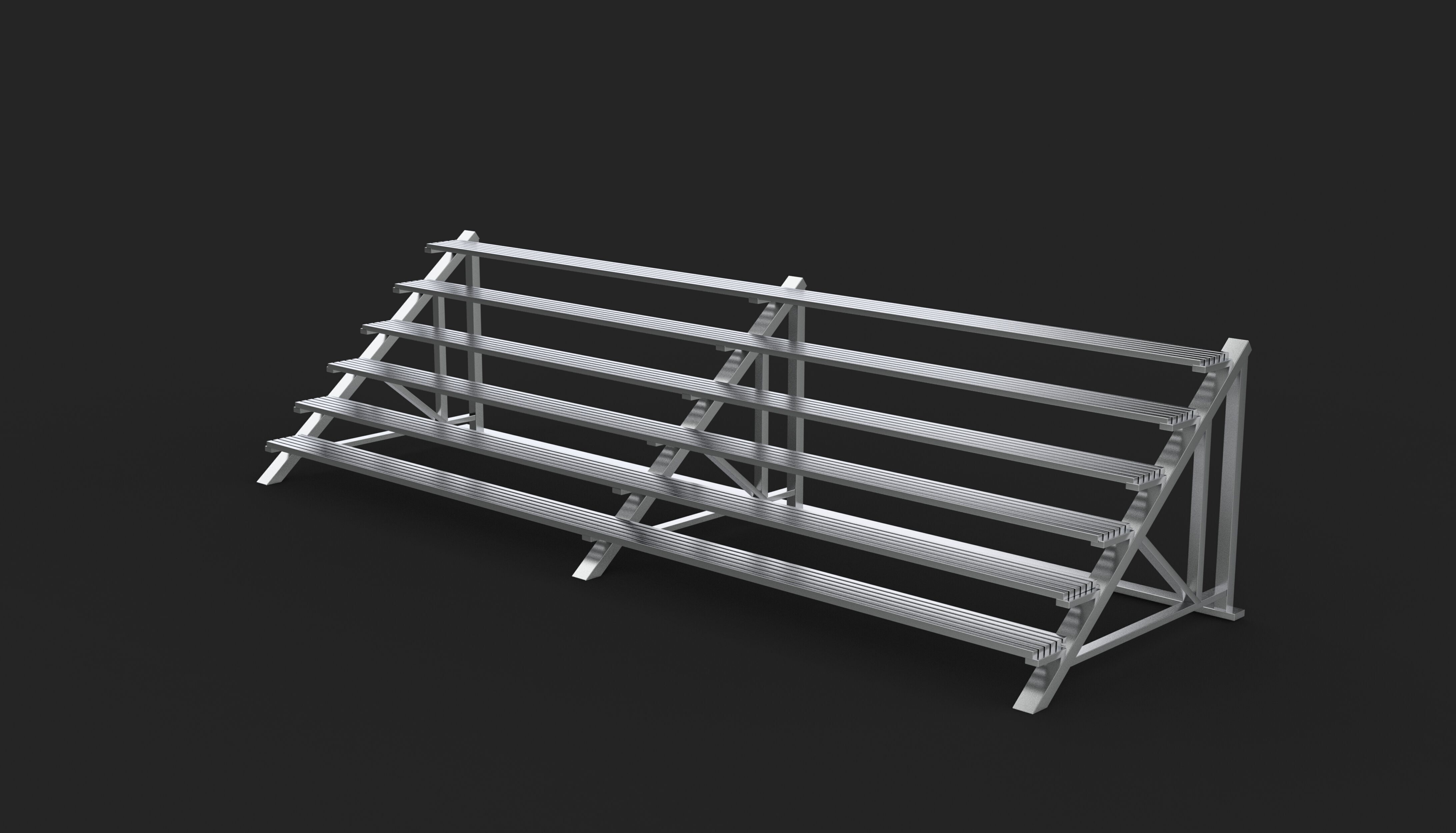 Gymnasium Bleachers 3D model_3