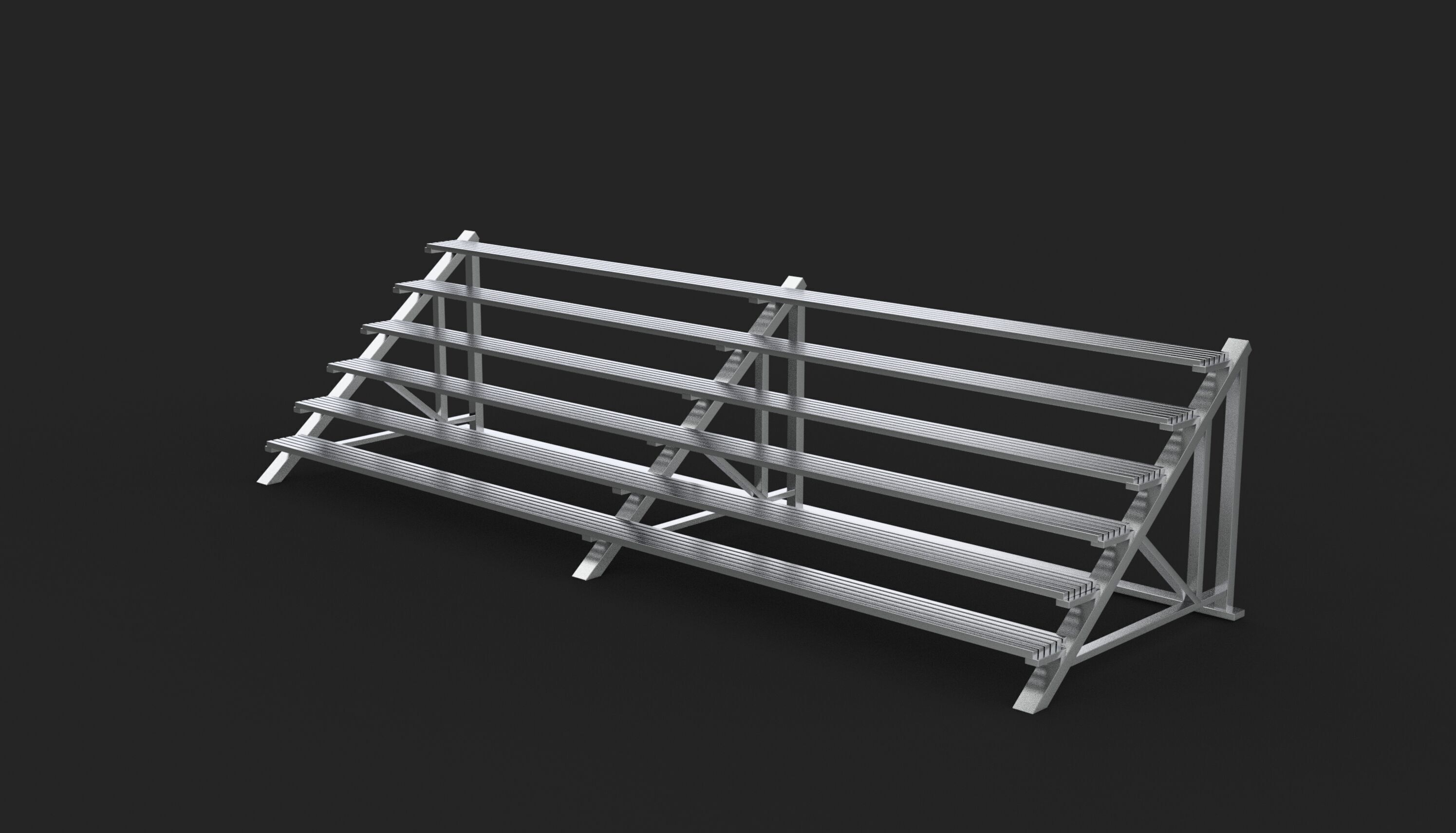 Gymnasium Bleachers 3D model_2