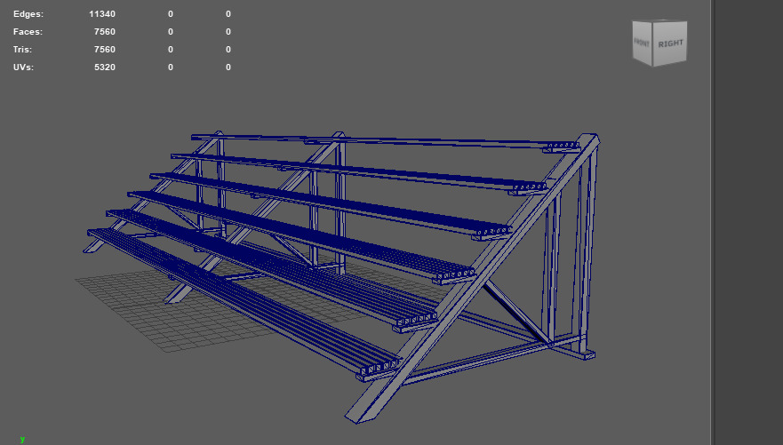 Gymnasium Bleachers 3D model_13