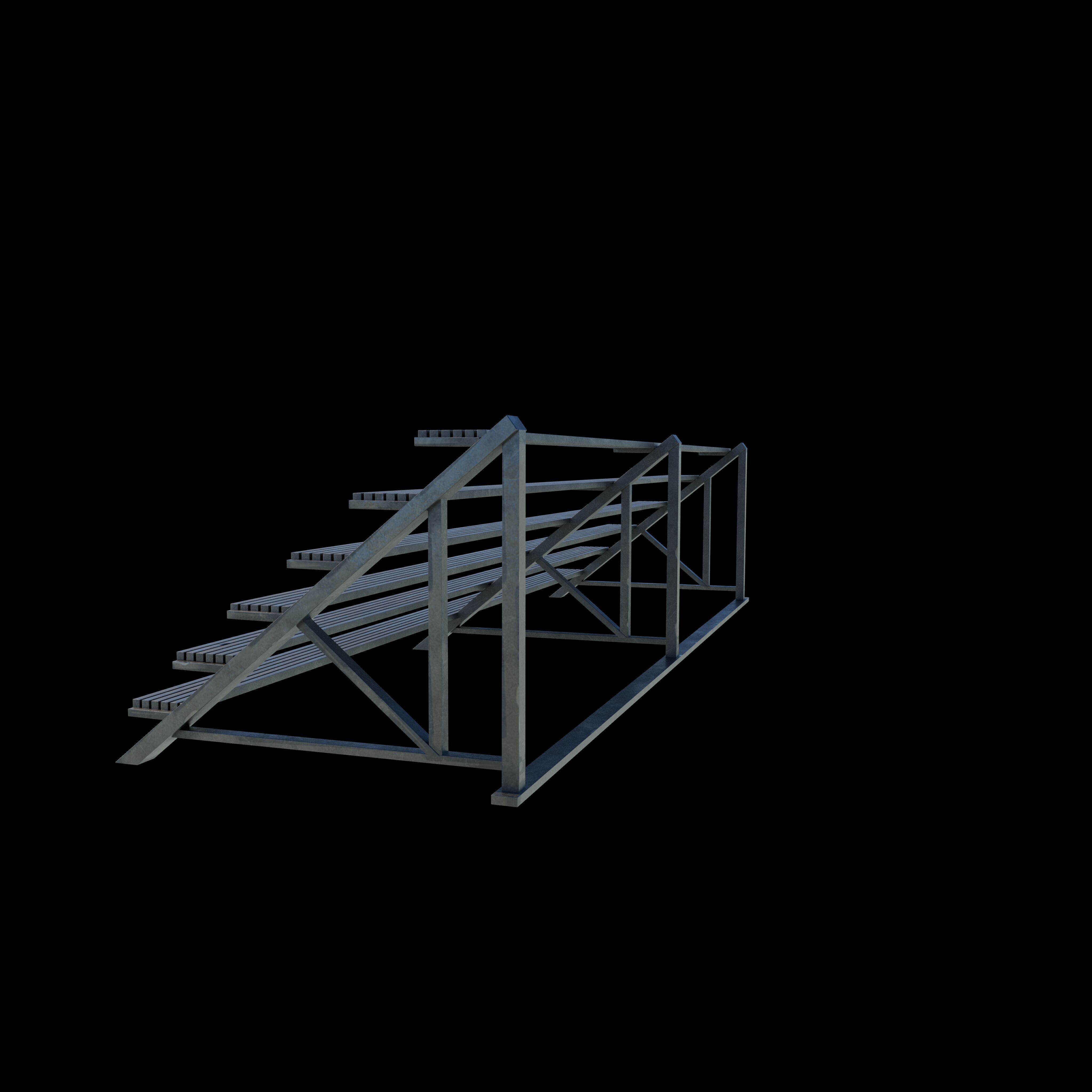 Gymnasium Bleachers 3D model_9